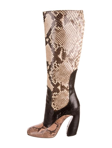 prada fall boots|Prada snakeskin boots.